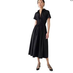 Nwt J. Crew Elena Shirt Dress in Cotton Poplin Black